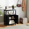 Freestanding Bathroom Storage Cabinet with Open Compartment and Adjustable Shelf
